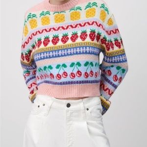 Zara Fruit Jacquard Sweater